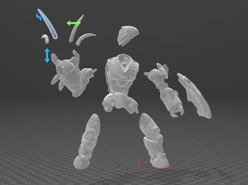 Chief vs Hunter Statue 3D Model