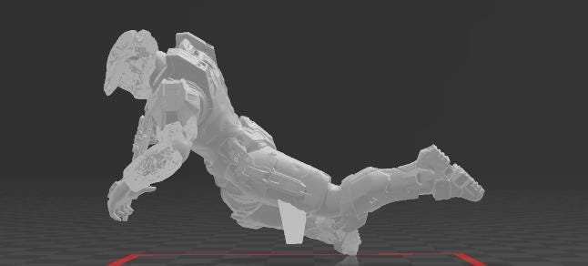 Chief vs Hunter Statue 3D Model