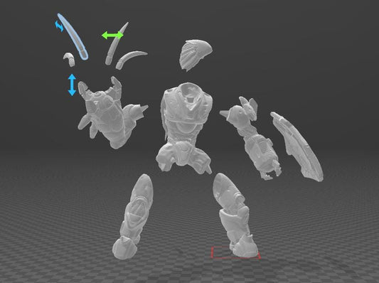Chief vs Hunter Statue 3D Model